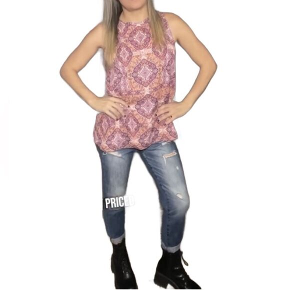 Tabitha Webb Multicolored, Lined Sleeveless Blouse. Like New (Size: Small) - Picture 14 of 14